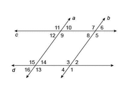 Given m∠14+m∠3=180° .

Which lines are parallel, if any must be parallel, based on the given infor