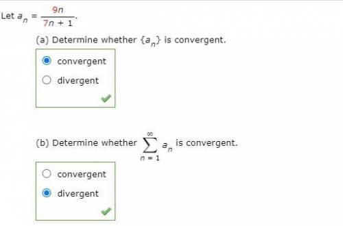 Why is a convergent and b divergent?