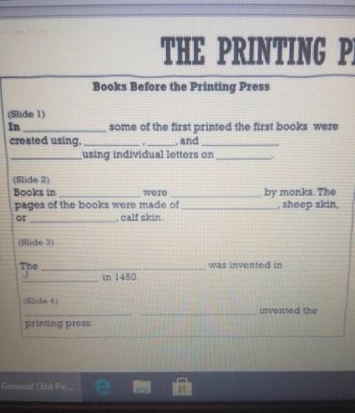 THE PRINTING PRESS Books Before the Printing Press (Slide 1 some of the first printed the first boo