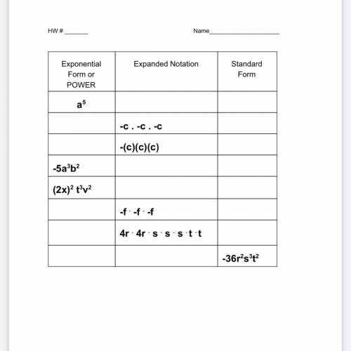 Help exponentially form or power expanded notation and standard form.