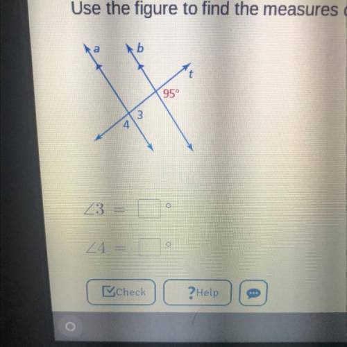 Use the figure to find the measures of the numbered angles.