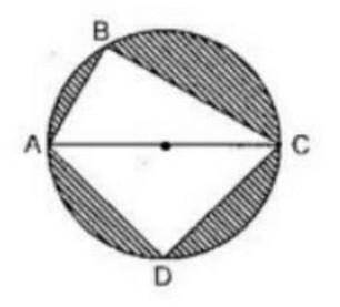 AB= 12m, BC= 16 cm and AD= 13 m.Find the area of the shaded region.