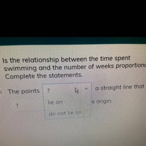 Is the relationship between the time spent swimming and the number of weeks proportional? Complete