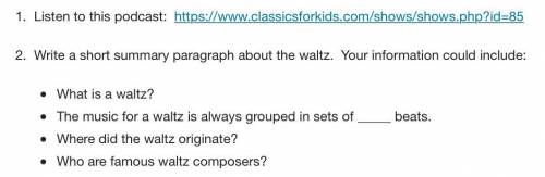 The Waltz (I will mark brainliest if correct!!)