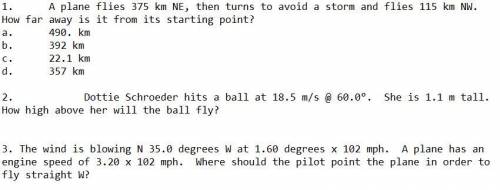 Physics Questions Please Show Work