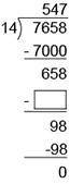 Complete the division problem by determining the number that should be placed in the box.

Divisio