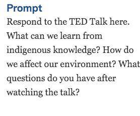 40 POINTS AND BRAINLIEST TO WATCH THIS TED TALK AND ANSWER THE PROMPT