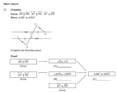 Prove Triangle ABC cogruent to HGF