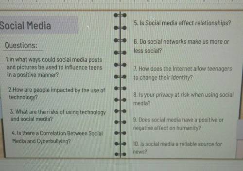 I need help with my English work

THE TITLE IS SOCIAL MEDIAQUESTIONS:1.in what ways could social m