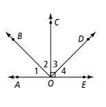 In the figure below, if the measure of an angle is 1=37, and angle 1 is congruent to angle 3, what