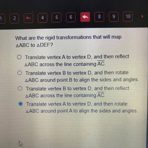 What are the rigid transformations that will map ABC to DEF NEED HELPP