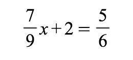 Rewrite the equation below so that it does not have fractions.

Do not use decimals in your answer
