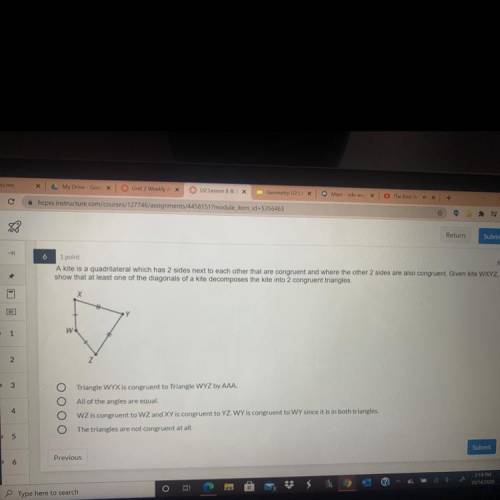 PLEASE HELP!!

A kite is a quadrilateral which has 2 sides next to each other that are congruent a
