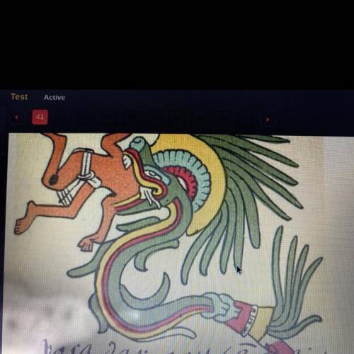 What can you infer about the Aztec god, Quetzalcoatl, from this picture?

a. He was wise.
c. He wa