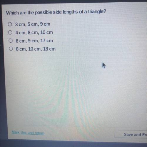 Which are the possible size lengths of a triangle?
