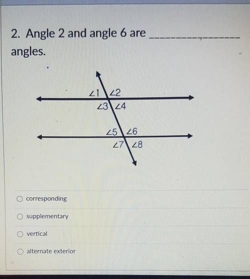 Angle 2 and angle 6 are blank angles