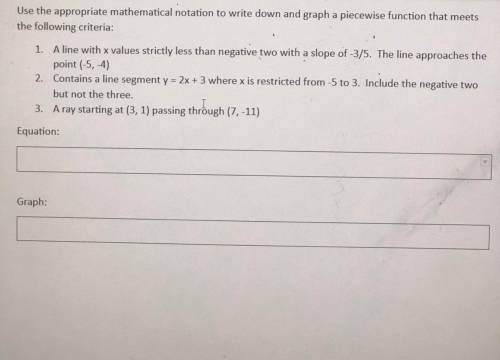 What is the Piecewise function of question 1, 2 & 3? Please help!