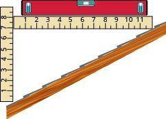 An easy way to determine the slope of a roof is to set one end of a 12-inch level on the roof surfa