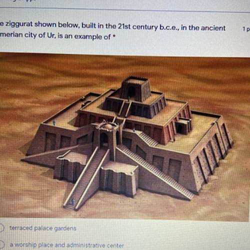 The ziggurat shown below, built in the 21st century b.c.e., in the ancient

Sumerian city of Ur, i