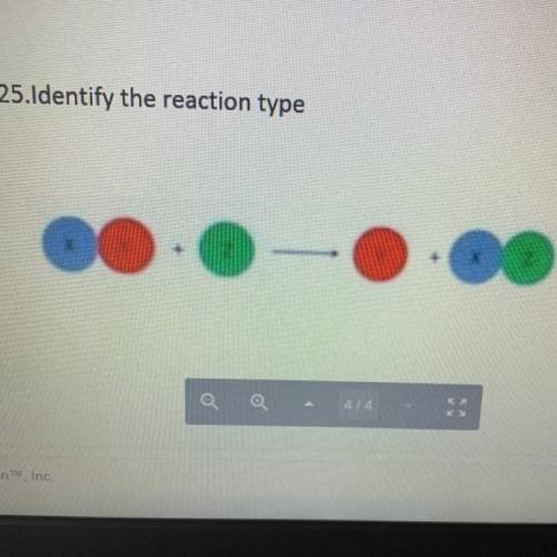 25.Identify the reaction type

A-synthesis
B-combustion 
C single replacement 
D double replacemen