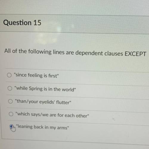 Which one isn’t a dependent clause?