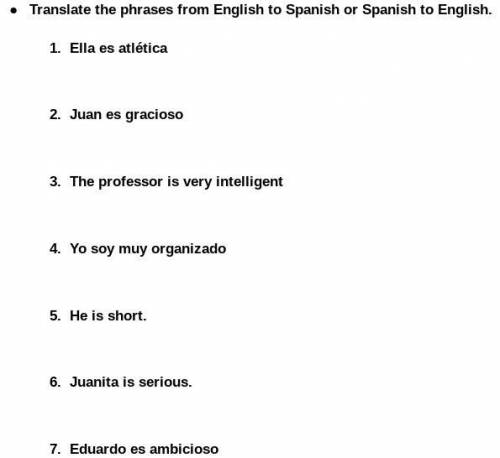 HEY CAN ANYONE PLS ANSWER MY SPANISH HW1