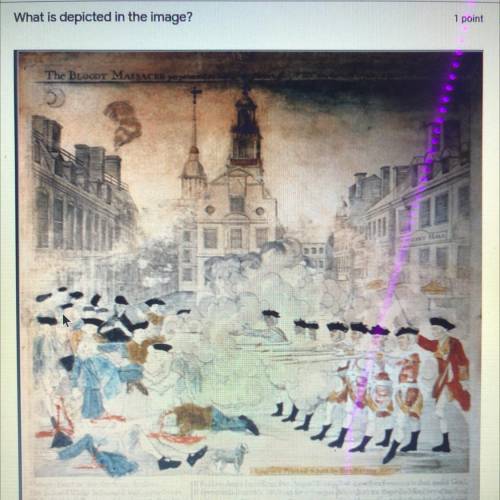What is depicted in the image ?

- bloody massacre/boston massacre 
- boston tea party 
- paul rav
