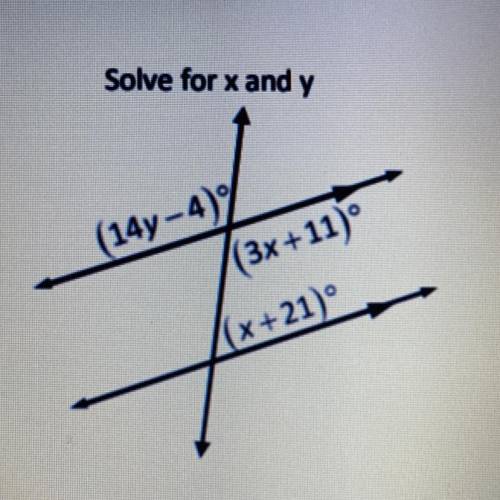 Solve for x and y, please help!