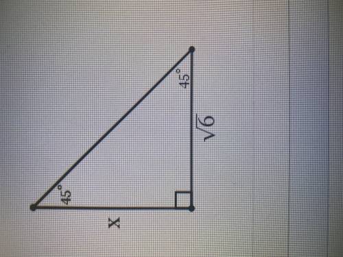 Find the length of the side x in simplest radical form with a rational denominator.