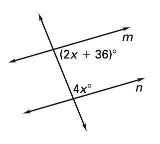 Find the measure of x that would make m∥n.