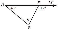 Find the missing measure for Angle E.m ∠ E =