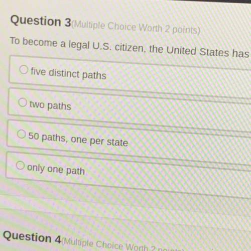 To become a legal U.S. citizen, the United States has