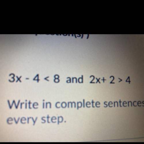 PLZ HELPPPP

Write in complete sentences and do all of the math steps and show your work for
every