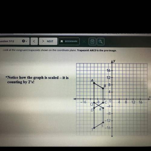 What transformation was used to go from trapezoid ABCD to trapezoid QRST?