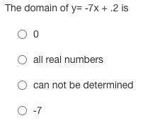 The domain of y= -7x + .2 is