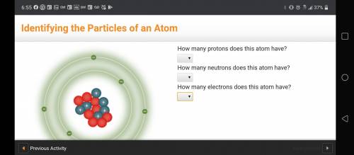 Identifying the particles of an atom
