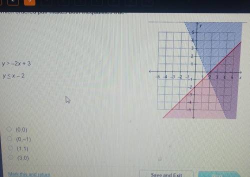 Which ordered pair makes both inequalities true
