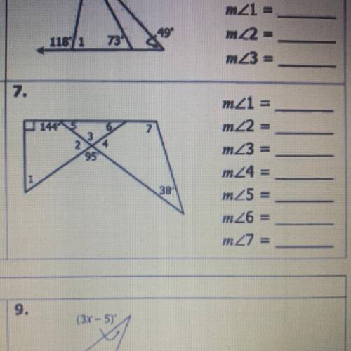 Find the missing angle measurements?