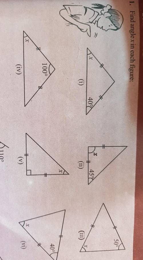 Find angle X in each figure