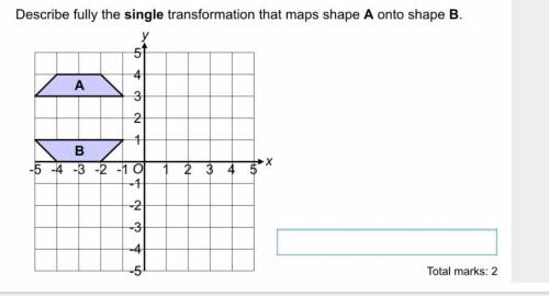 Describe fully the single transformation that maps shape a onto shape b
