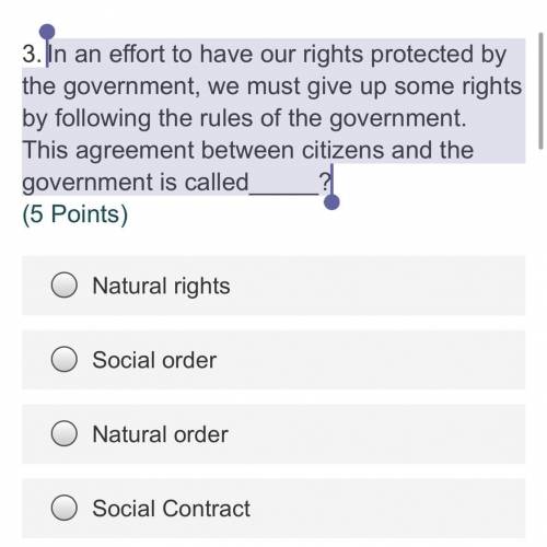 In an effort to have our rights protected by the government, we must give up some rights by followi