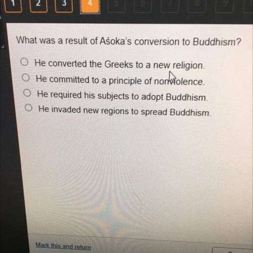 What is a result of Asoka's conversion to Buddhism?

He converted the Greeks to a new religion.
O