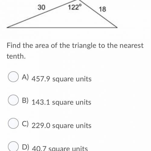 Find the area of the triangle to the nearest tenth.