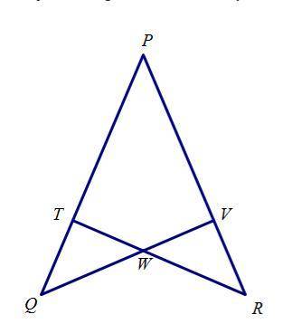 Given that angle Q is congruent to angle angle R and that line PQ is congruent to line PR, show tha