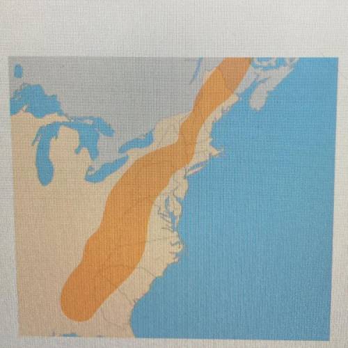 Look at the map.

Which feature does the highlighted area on the map show?
O Chesapeake Bay
the Ap
