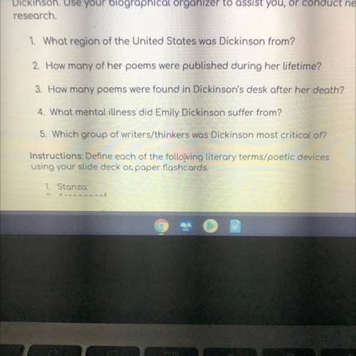 Emily Dickinson questions