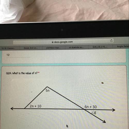 Q2A: What is the value of n?*