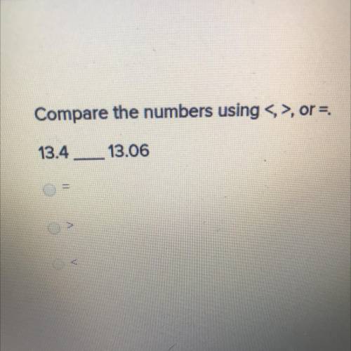 Can you compare the decimals