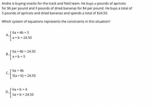Which system of equations represents the constraints in this situation