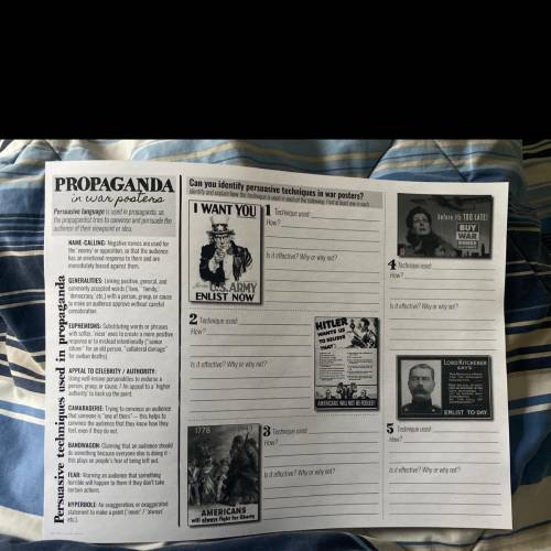 Who’s know how to do this propaganda worksheet?